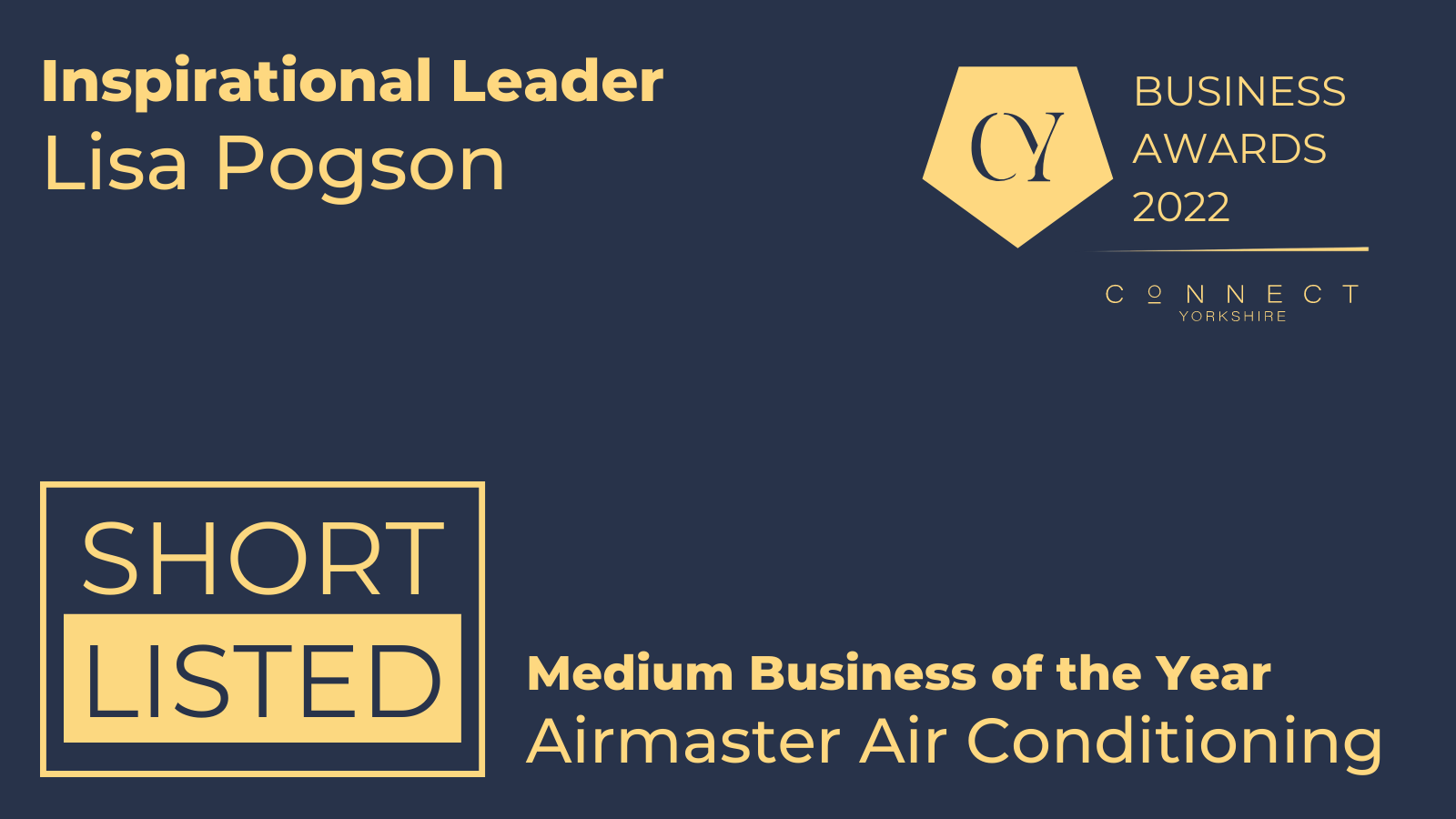 Thumbnail for Airmaster and MD, Lisa Pogson shortlisted at Connect Yorkshire Awards news article