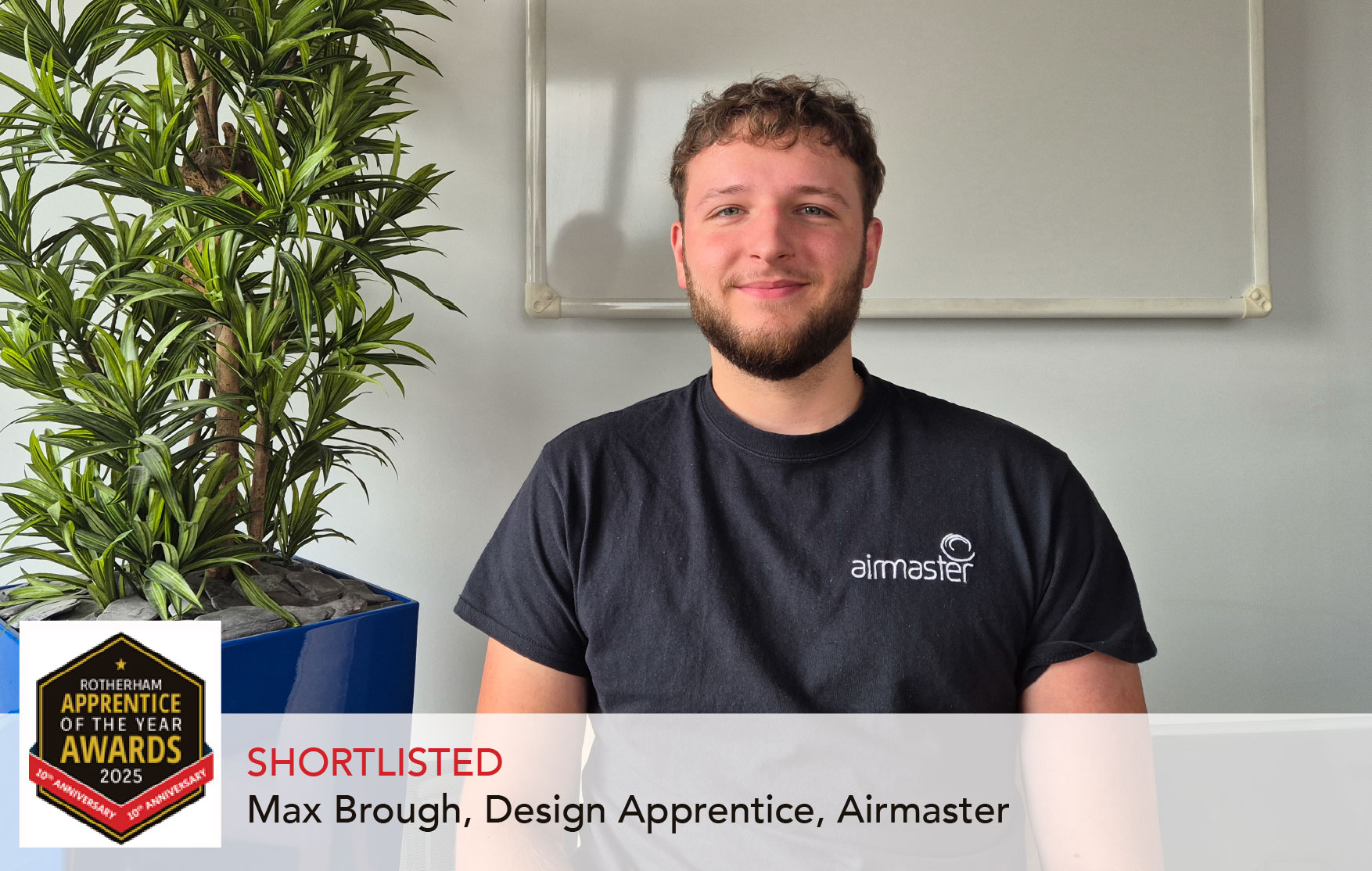 Thumbnail for Airmaster Design Apprentice Max Brough Shortlisted for Rotherham Apprentice of the Year 2025 news article